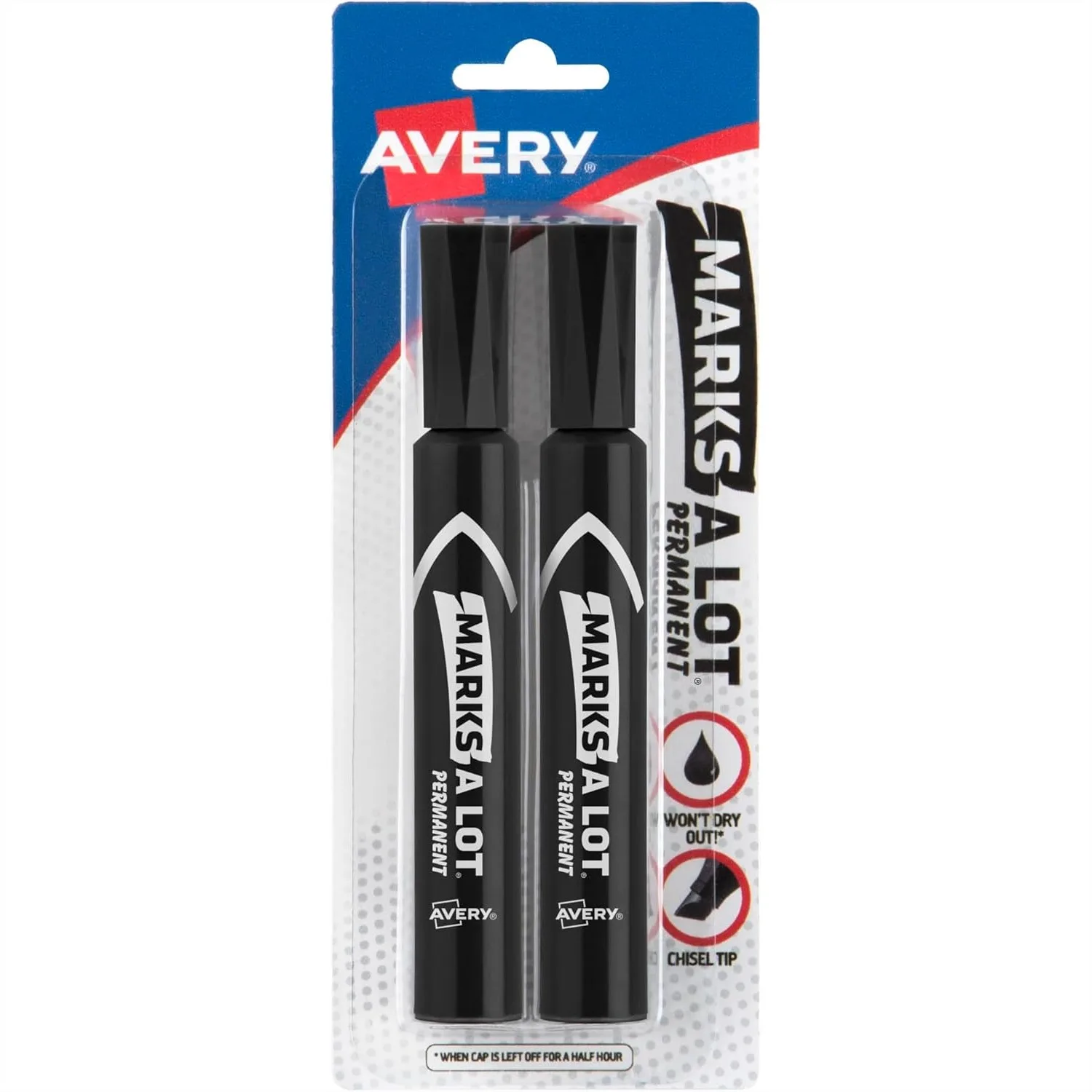 Permanent Markers, Chisel Tip, Water and Wear Resistant, 2 Black Markers for Cardboard, PVC, Concrete
Permanent Markers, Chisel Tip, Water and Wear Resistant, 2 Black Markers for Cardboard, PVC, Concrete