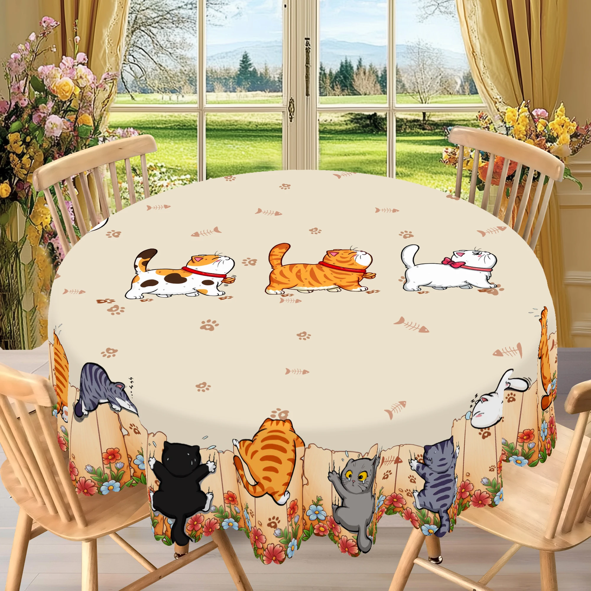 1 Piece of Cute Cat Round Tablecloth, 5 Sizes Available, Cute Cartoon Cat Pattern Printed Desk Tablecloth,
1 Piece of Cute Cat Round Tablecloth, 5 Sizes Available, Cute Cartoon Cat Pattern Printed Desk Tablecloth,