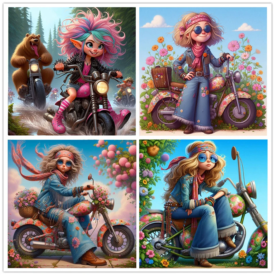 Cool Girl on Motorcycle DIY Diamond Painting Mosaic Cartoon Art Cross Stitch Rhinestone Craft Home Decor Gifts
Cool Girl on Motorcycle DIY Diamond Painting Mosaic Cartoon Art Cross Stitch Rhinestone Craft Home Decor Gifts