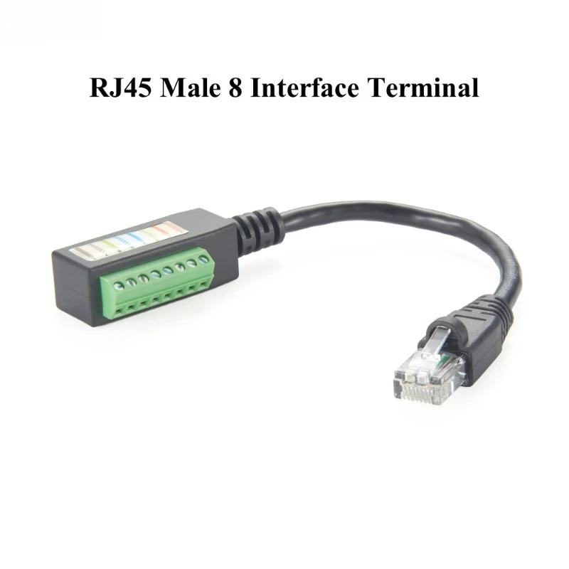 RJ45 8P8C Male To 8Pin Solderless Terminal Block Cable RJ45 To Screw Terminal Block Adapter RJ45 Screw Terminal Breakout Board
RJ45 8P8C Male To 8Pin Solderless Terminal Block Cable RJ45 To Screw Terminal Block Adapter RJ45 Screw Terminal Breakout Board