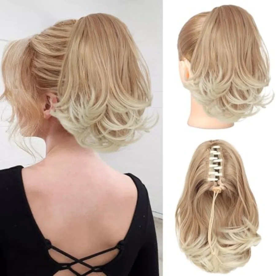 Ponytail Extension, 10" Short Claw Clip in Pony Tails Hair Extensions Curly Wavy Synthetic Drawstring Hairpieces for Women Hone
Ponytail Extension, 10" Short Claw Clip in Pony Tails Hair Extensions Curly Wavy Synthetic Drawstring Hairpieces for Women Hone