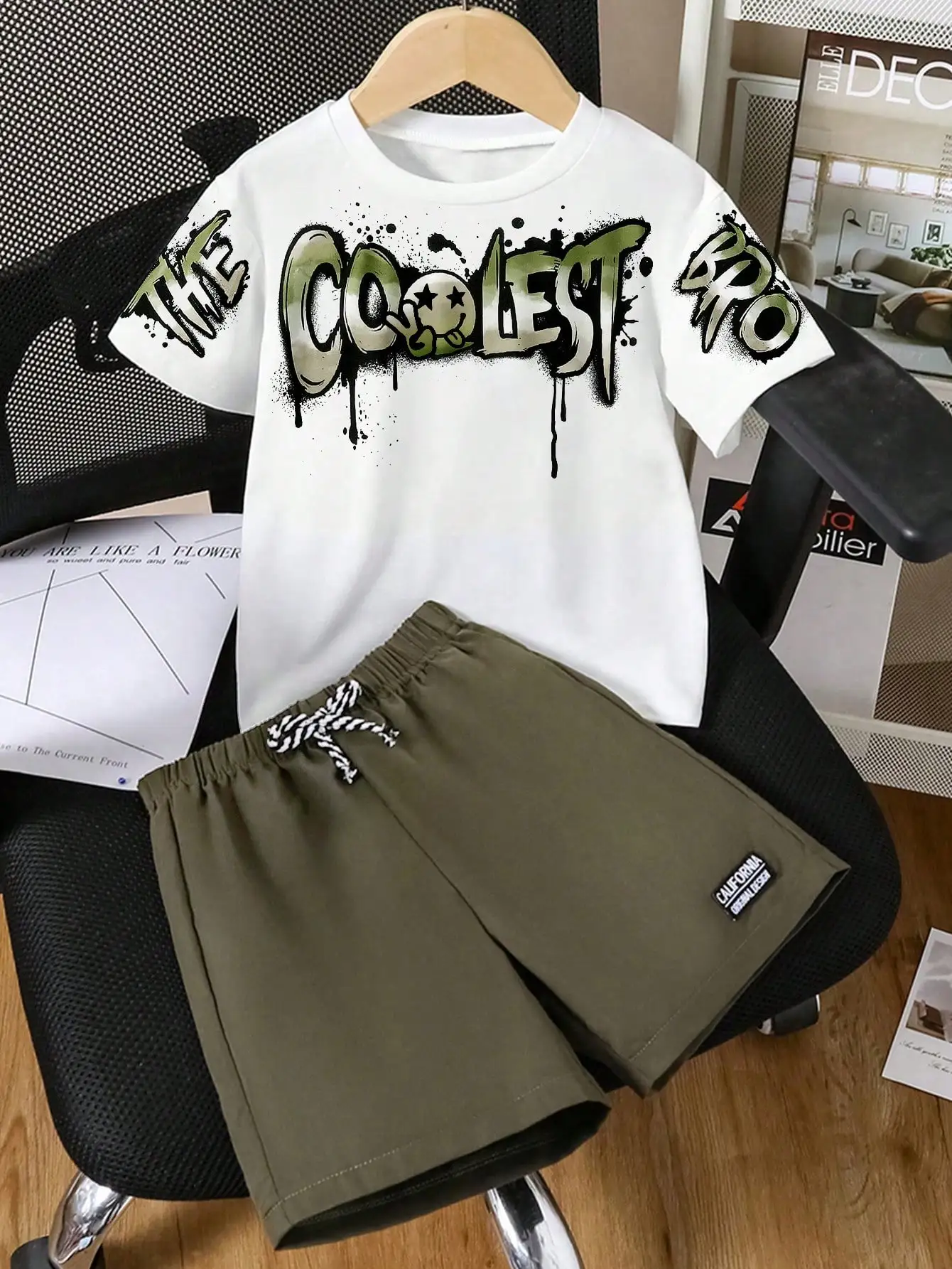 Boys Letter Print 2Pcs Outfit Short Sleeve T Shirt And Shorts Soft Breathable Casual Summer Clothing Fashion Kids Suit For Daily Outdoor School Sports Wear
Boys Letter Print 2Pcs Outfit Short Sleeve T Shirt And Shorts Soft Breathable Casual Summer Clothing Fashion Kids Suit For Daily Outdoor School Sports Wear