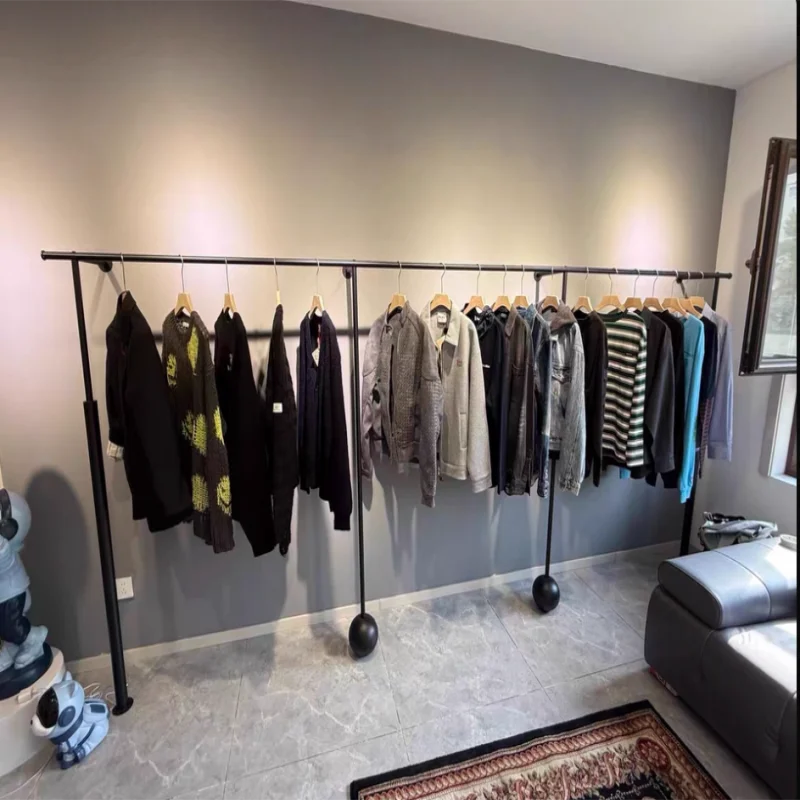 Стеллаж для демонстрации женской одежды IronworkClothing Store, настенный, черный матовый, простой, утолщенный, матовый, с вешалками
Стеллаж для демонстрации женской одежды IronworkClothing Store, настенный, черный матовый, простой, утолщенный, матовый, с вешалками