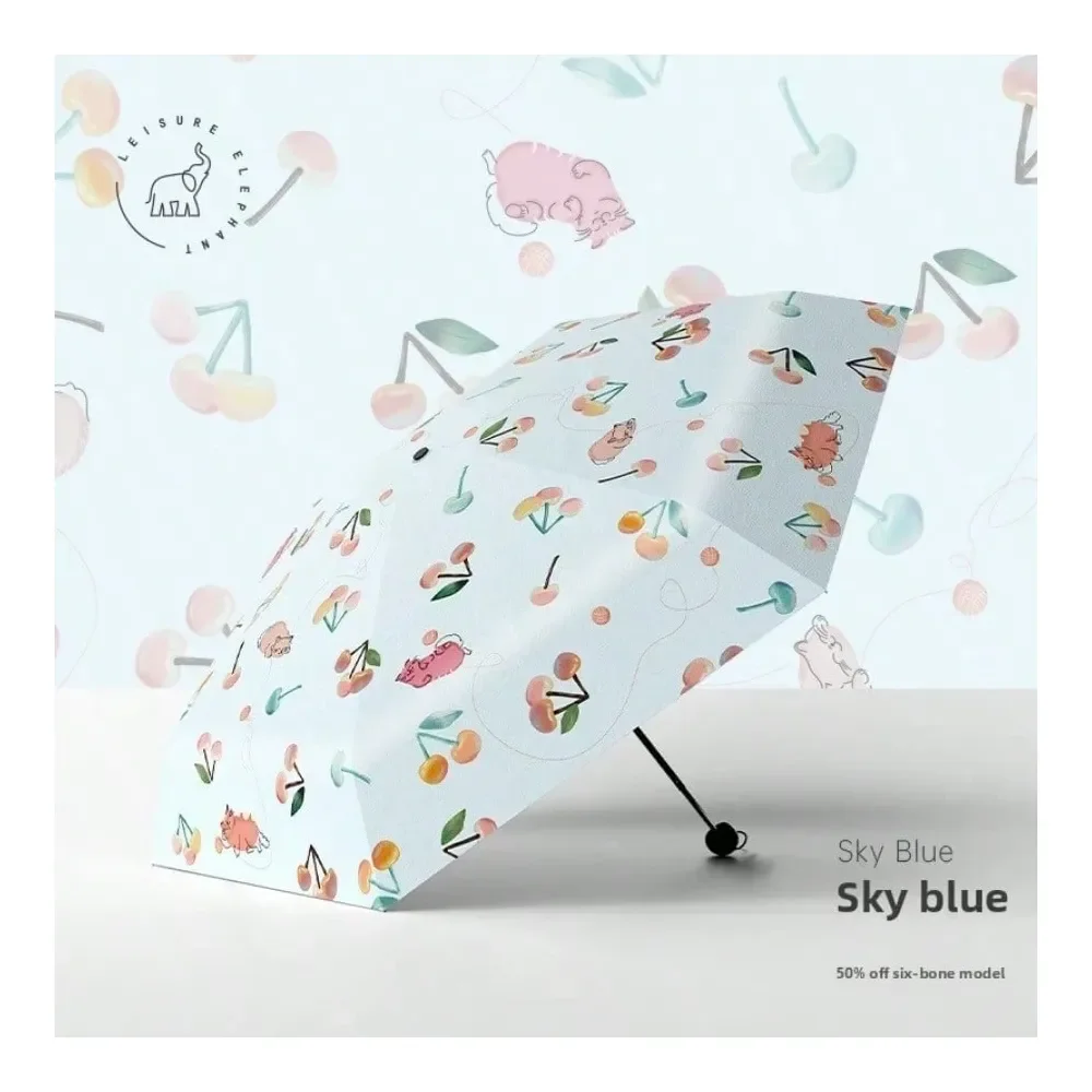 5Fold Mini Umbrella For Women, Cute Portable UV Protection Black Coating Parasol, Lightweight Folding Sun And Rain Umbrella
5Fold Mini Umbrella For Women, Cute Portable UV Protection Black Coating Parasol, Lightweight Folding Sun And Rain Umbrella