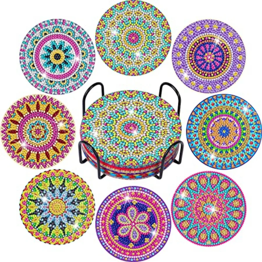 Diamond Painting Coasters Kit, 8 Pieces Mandala with Holder, DIY Art for Beginners
Diamond Painting Coasters Kit, 8 Pieces Mandala with Holder, DIY Art for Beginners