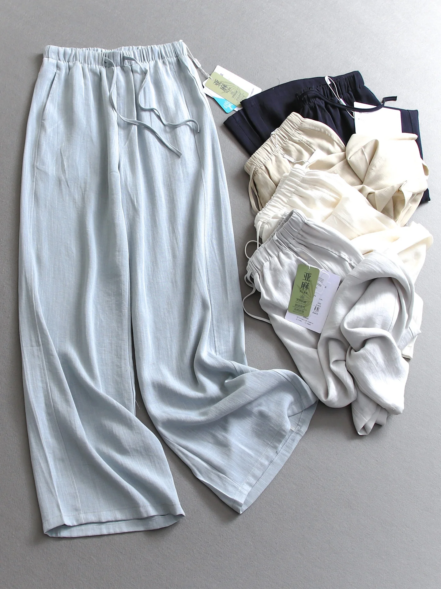Linen Blend Thin Cool Comfortable Breathable Loose Straight Leg Pants Wide Leg Casual Pants Women R511 Elastic Waist Casual
Linen Blend Thin Cool Comfortable Breathable Loose Straight Leg Pants Wide Leg Casual Pants Women R511 Elastic Waist Casual