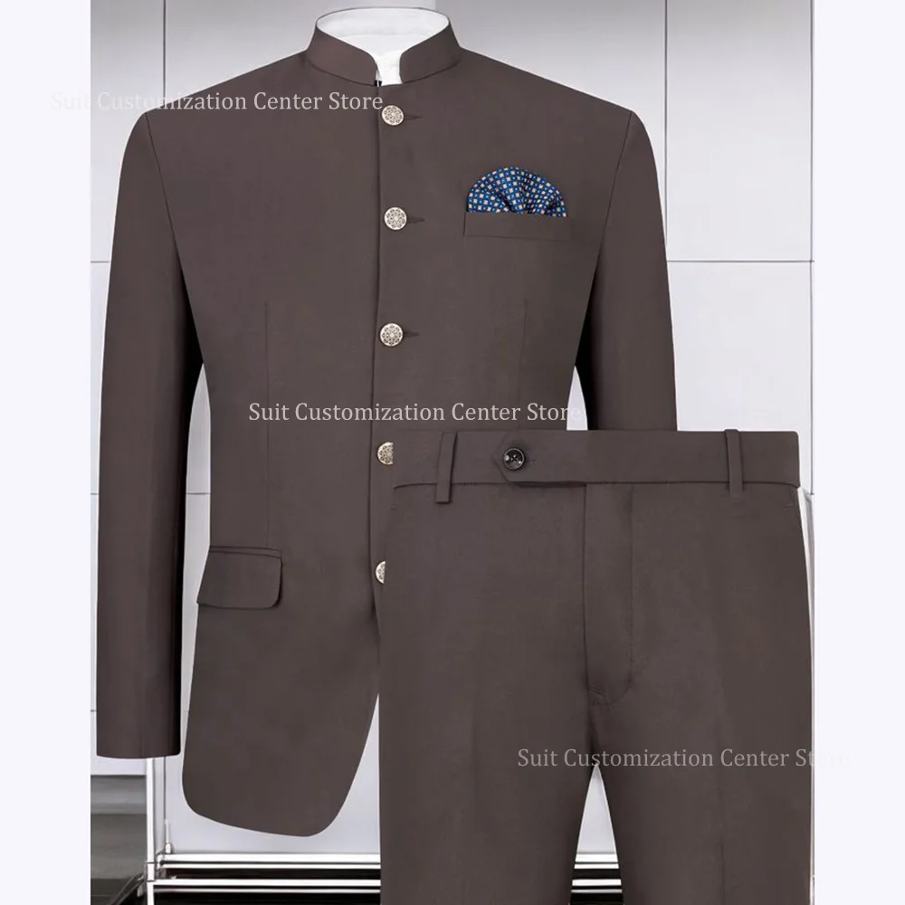 Classic Single Breasted Men' s Suit Stand-Up Collar Solid Color Suit Slim Fit 2 Piece Wedding Groom Business Formal Jacket Pants
Classic Single Breasted Men' s Suit Stand-Up Collar Solid Color Suit Slim Fit 2 Piece Wedding Groom Business Formal Jacket Pants