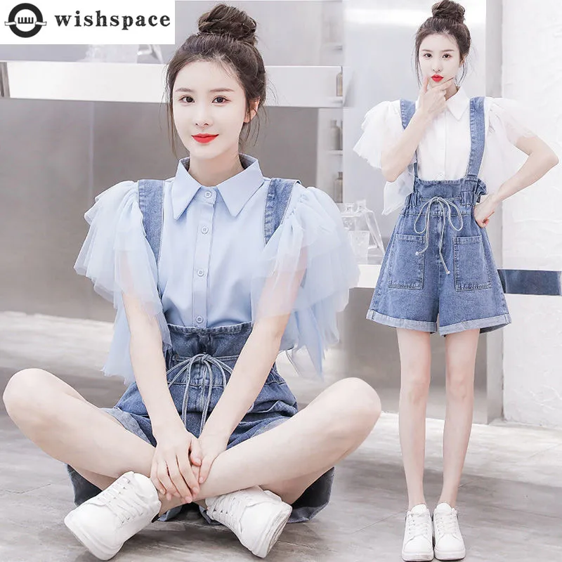Large Summer Suit 2022 New Style Foreign Style Shirt Top Women's Slim Denim Suspender Pants Two Piece Set Women's Suit
Large Summer Suit 2022 New Style Foreign Style Shirt Top Women's Slim Denim Suspender Pants Two Piece Set Women's Suit