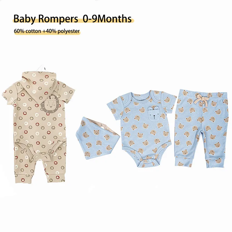 Baby Pajama 3-Piece Sets Baby Cute Print Rompers+ Pants+ Drooling Bib Kids Sleepwear Outfits Clothes for Boys Girls 0-9M
Baby Pajama 3-Piece Sets Baby Cute Print Rompers+ Pants+ Drooling Bib Kids Sleepwear Outfits Clothes for Boys Girls 0-9M