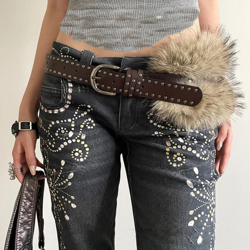 New Y2K Waist Belts Rivet Decoration Adjustable Furry Waistband Faux Fur Belt
New Y2K Waist Belts Rivet Decoration Adjustable Furry Waistband Faux Fur Belt