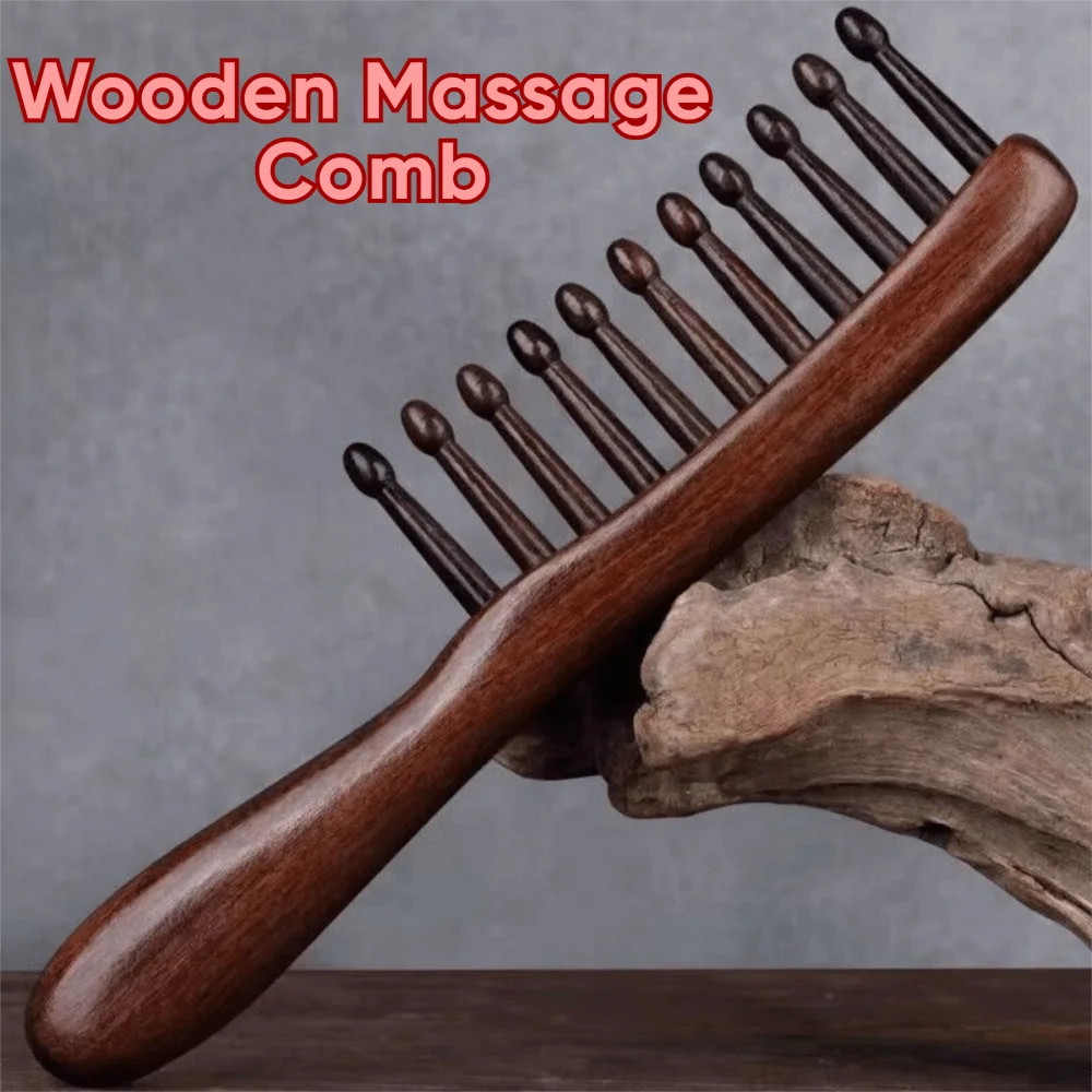 Anti-static Wooden Massage Comb No-snags Wide Tooth Natural Wood Hairbrush Comfortable Handmade Head Meridian Hair Comb 
Anti-static Wooden Massage Comb No-snags Wide Tooth Natural Wood Hairbrush Comfortable Handmade Head Meridian Hair Comb