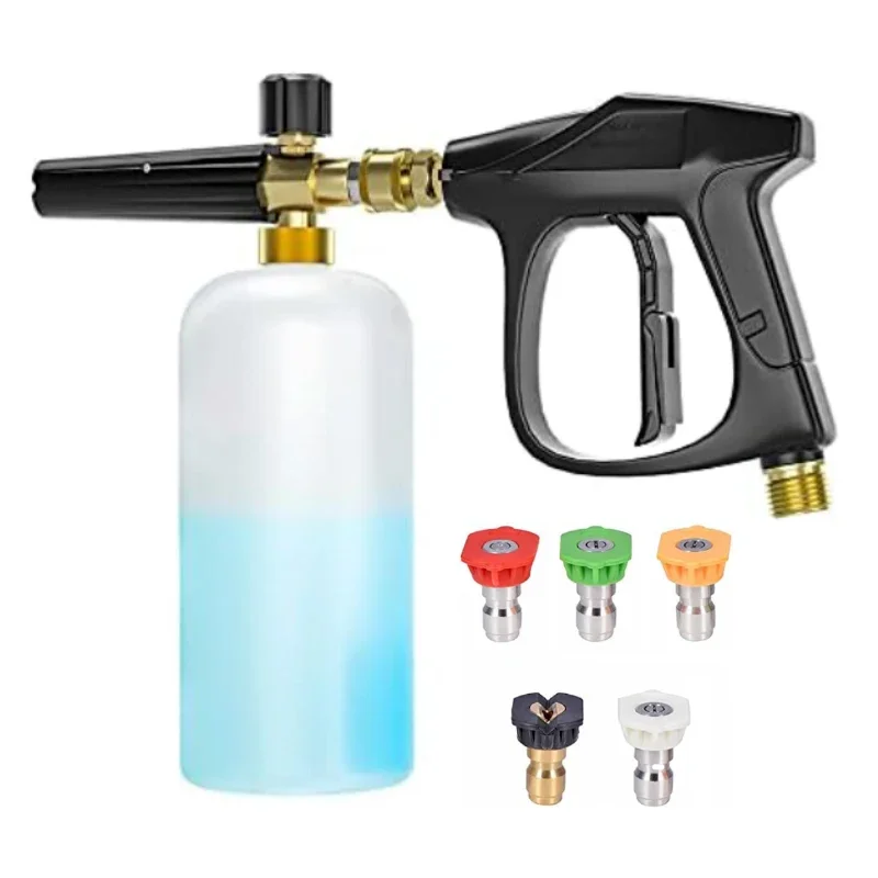 Snow Foam Lance Gun, 1/4" Quick Release Cannon For Pressure Washer Jet Wash Gun, 1L Adjustable Nozzle Bottle Soap
Snow Foam Lance Gun, 1/4" Quick Release Cannon For Pressure Washer Jet Wash Gun, 1L Adjustable Nozzle Bottle Soap