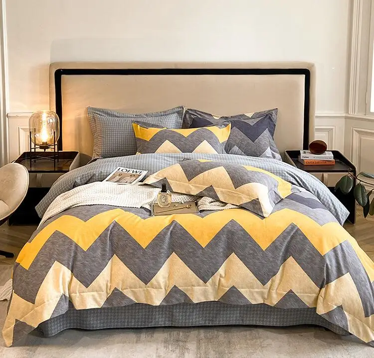 100% Cotton Thickened Matted Four Piece Set 100% Cotton High Grade Quilt Cover Simple Nordic Windbed Products 4 piece
100% Cotton Thickened Matted Four Piece Set 100% Cotton High Grade Quilt Cover Simple Nordic Windbed Products 4 piece