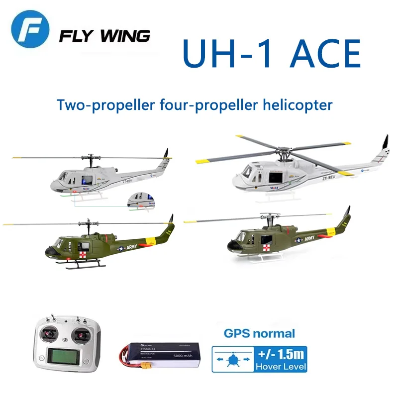 Радиоуправляемый вертолет FLY WING UH-1 V4 Huey 1:16 с LED-подсветкой, GPS-определением высоты, системой управления ACE, мощностью 16В и функцией возврата одной кнопкой
Радиоуправляемый вертолет FLY WING UH-1 V4 Huey 1:16 с LED-подсветкой, GPS-определением высоты, системой управления ACE, мощностью 16В и функцией возврата одной кнопкой