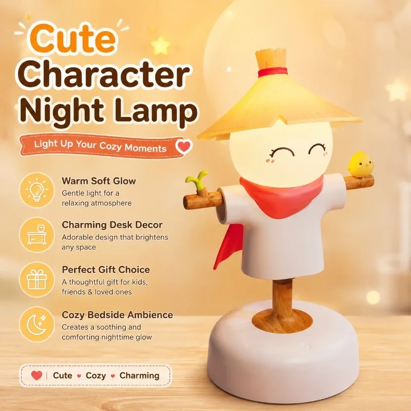 Simulated Scarecrow Night Light USB Charging Level 3 Dimming Shooting Light Children's Sleep Companion Timer Desk Lamp
Simulated Scarecrow Night Light USB Charging Level 3 Dimming Shooting Light Children's Sleep Companion Timer Desk Lamp