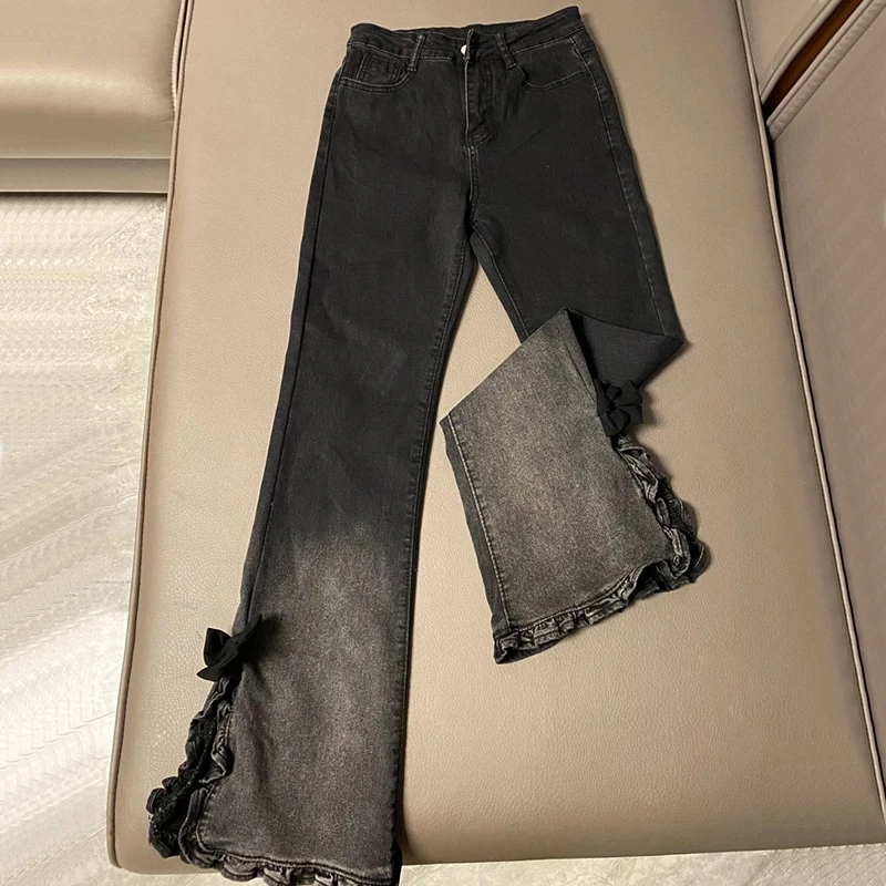 Gidyq Y2K Jeans Women High Street Gradient Denim Pants Vintage Autumn American Split Micro Flared Slim Chic Female Trousers New
Gidyq Y2K Jeans Women High Street Gradient Denim Pants Vintage Autumn American Split Micro Flared Slim Chic Female Trousers New
