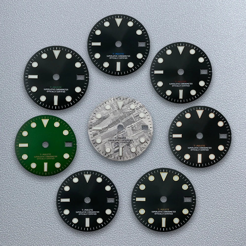 28.5mm S Logo GMT Meteorite Dial Suitable For NH34 Japanese Movement Ice Blue Luminous Watch Accessories Fit 3/3.8 o'clock
28.5mm S Logo GMT Meteorite Dial Suitable For NH34 Japanese Movement Ice Blue Luminous Watch Accessories Fit 3/3.8 o'clock
