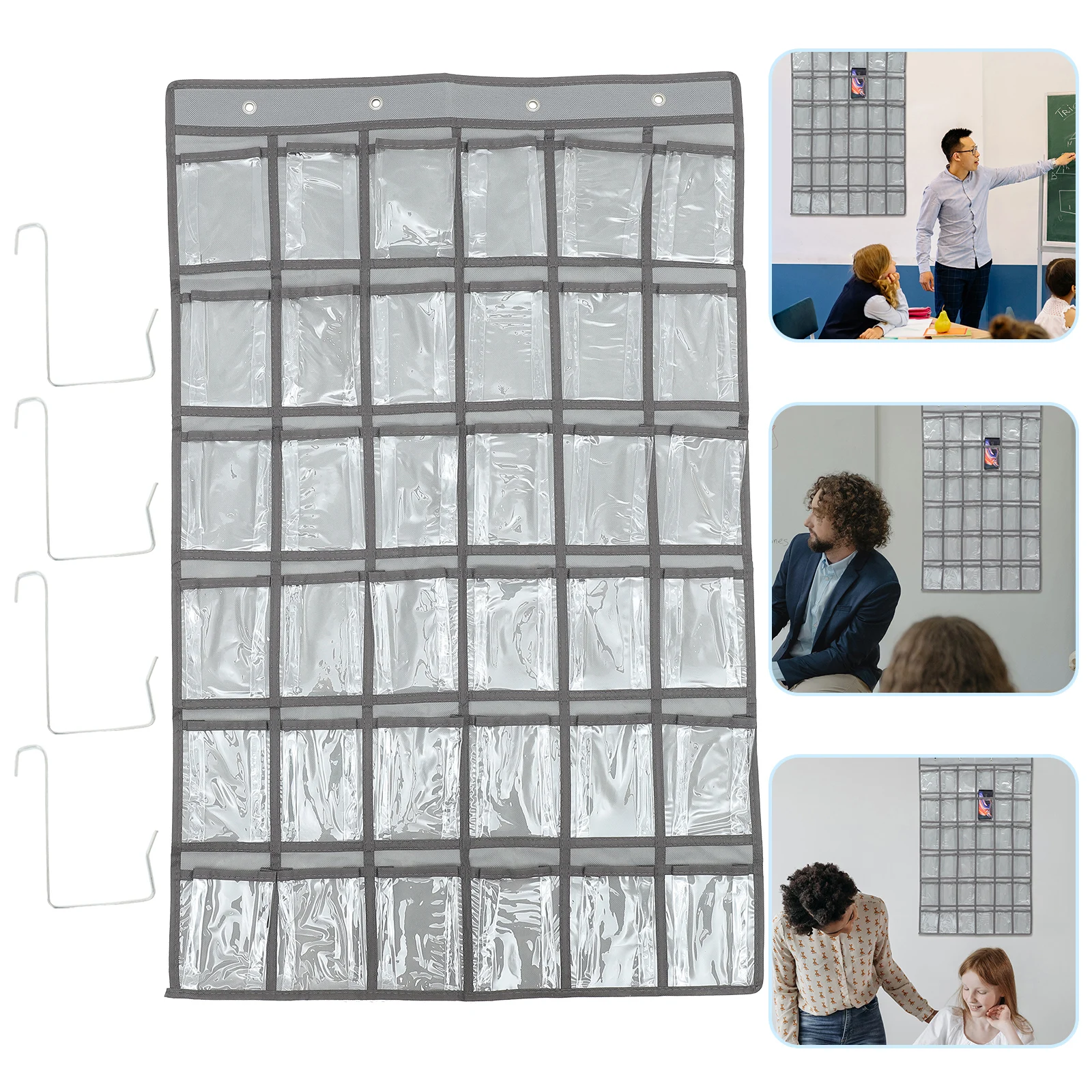 36-Compartment Jewelry Pouch Hanging Bag for Classroom Phone Storage Non Woven Fabric Wall Organizer Metal Rings Cell Phone
36-Compartment Jewelry Pouch Hanging Bag for Classroom Phone Storage Non Woven Fabric Wall Organizer Metal Rings Cell Phone