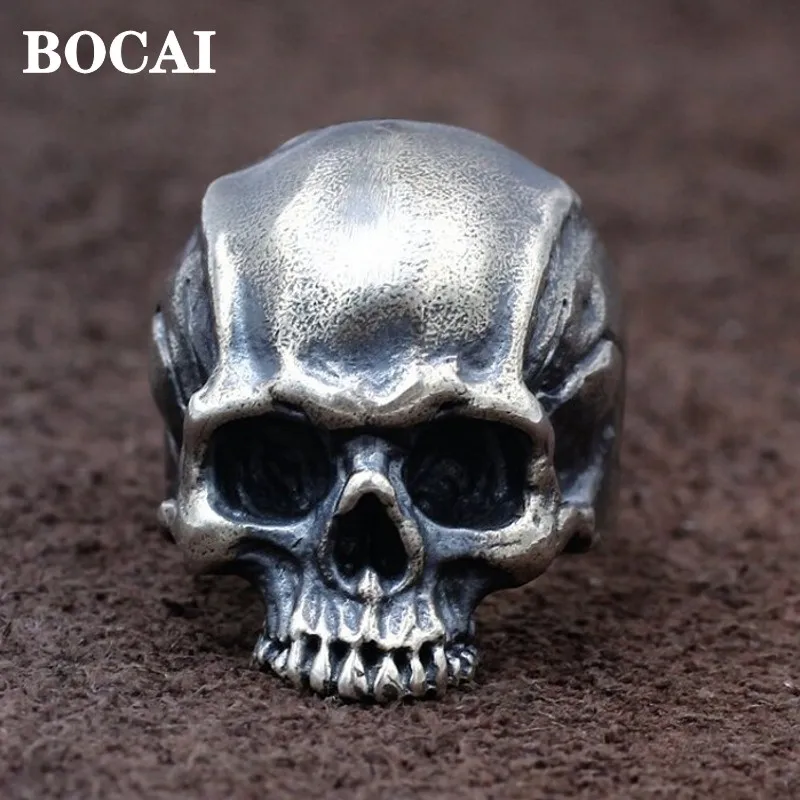 BOCAI New Punk Rock Skull Ring for Man Real S925 Silver Handmade Retro Personality Domineering Tough Guy Jewelry Accessory
BOCAI New Punk Rock Skull Ring for Man Real S925 Silver Handmade Retro Personality Domineering Tough Guy Jewelry Accessory