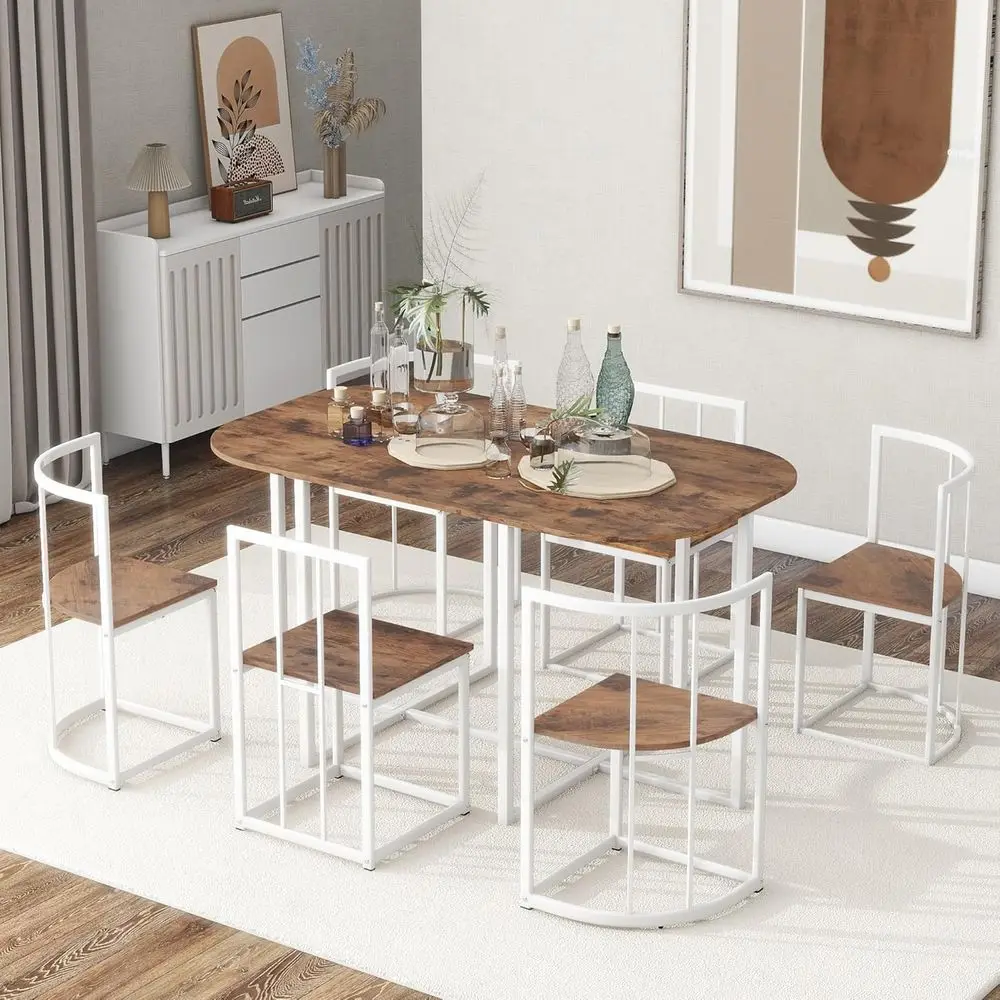 White Cherry 7-Piece Small Space Dining Set for 6
White Cherry 7-Piece Small Space Dining Set for 6