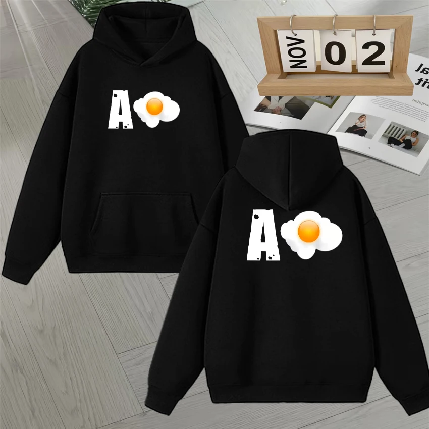Letter and Fried Egg Design Graphic Double Sided Print Sweatshirts Men Women Long sleeve Casual Fleece Autumn Winter Hoodies
Letter and Fried Egg Design Graphic Double Sided Print Sweatshirts Men Women Long sleeve Casual Fleece Autumn Winter Hoodies