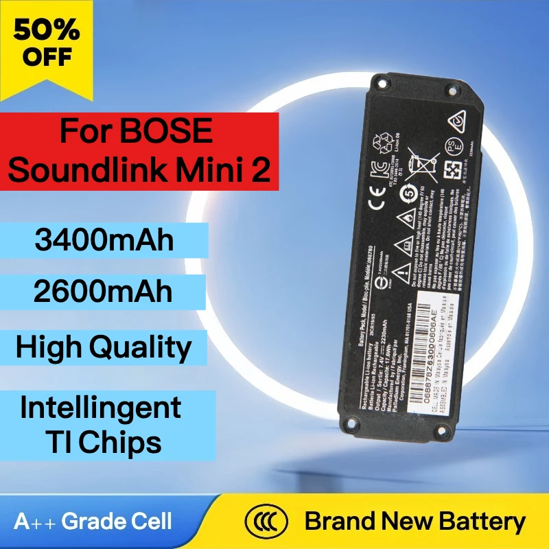 3400mAh Replacement Battery For BOSE Soundlink Mini 2 II forBose 088789 088796 088772 080841 Wireless Bluetooth Speakers Battery
3400mAh Replacement Battery For BOSE Soundlink Mini 2 II forBose 088789 088796 088772 080841 Wireless Bluetooth Speakers Battery