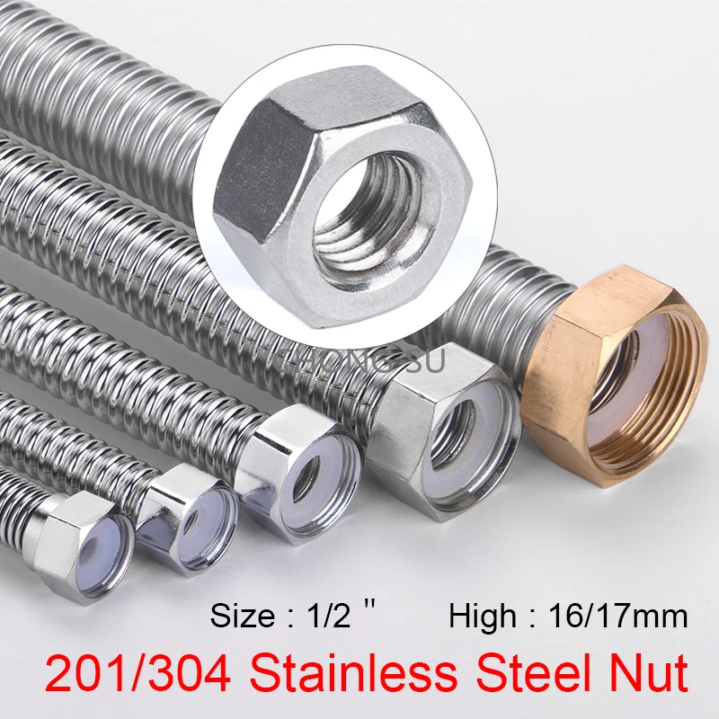 1/2" Stainless Steel Bellow Nuts 16/17mm Female Thread 201/304 Stainless Steel Nut Water Heater Bellow Hose Gas Pipe Connector
1/2" Stainless Steel Bellow Nuts 16/17mm Female Thread 201/304 Stainless Steel Nut Water Heater Bellow Hose Gas Pipe Connector