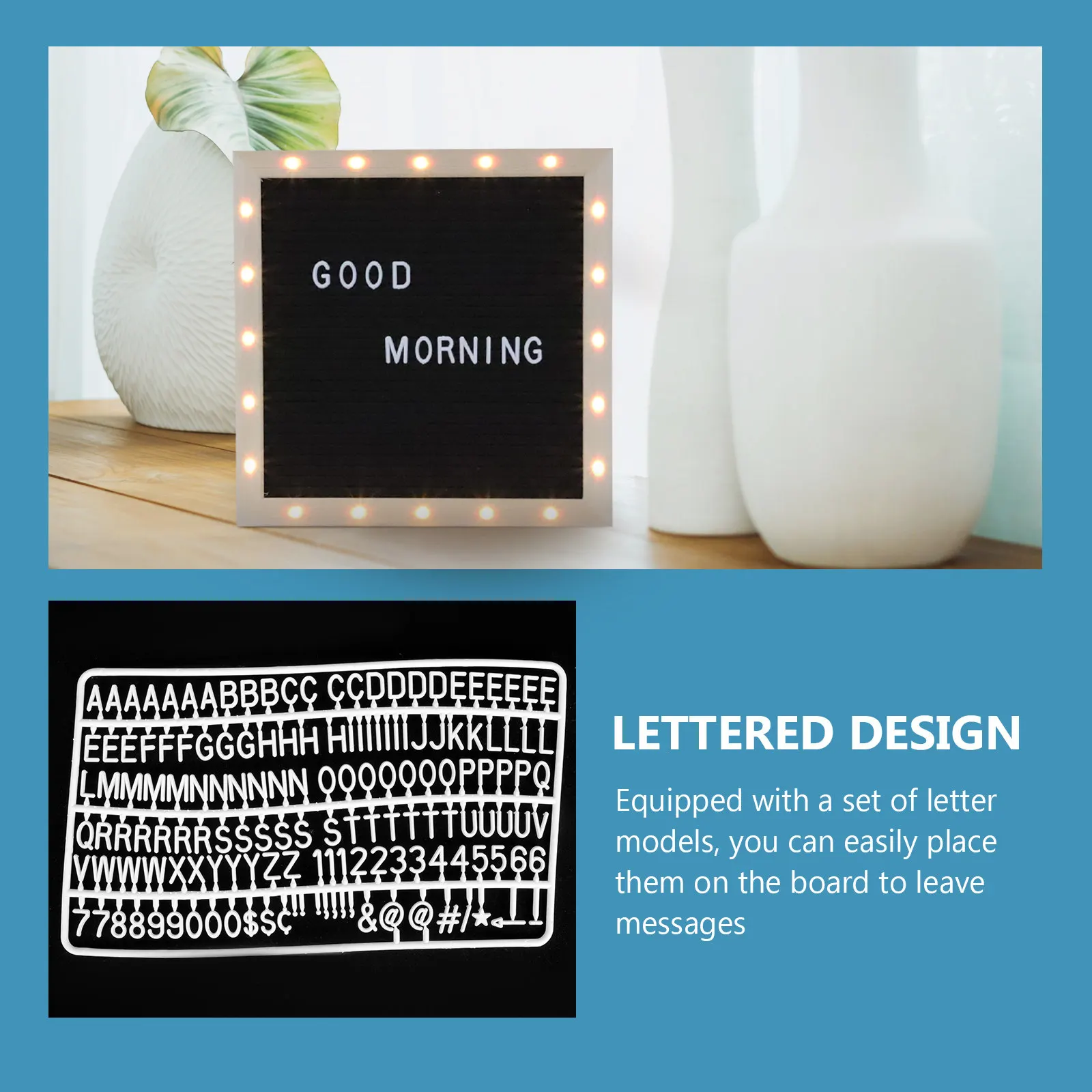 Набор из 1 шт. деревянной доски для сообщений с LED-подсветкой и фетровыми буквами, креативная многоразовая напольная табличка для офиса, детской комнаты, домашнего декора
Набор из 1 шт. деревянной доски для сообщений с LED-подсветкой и фетровыми буквами, креативная многоразовая напольная табличка для офиса, детской комнаты, домашнего декора