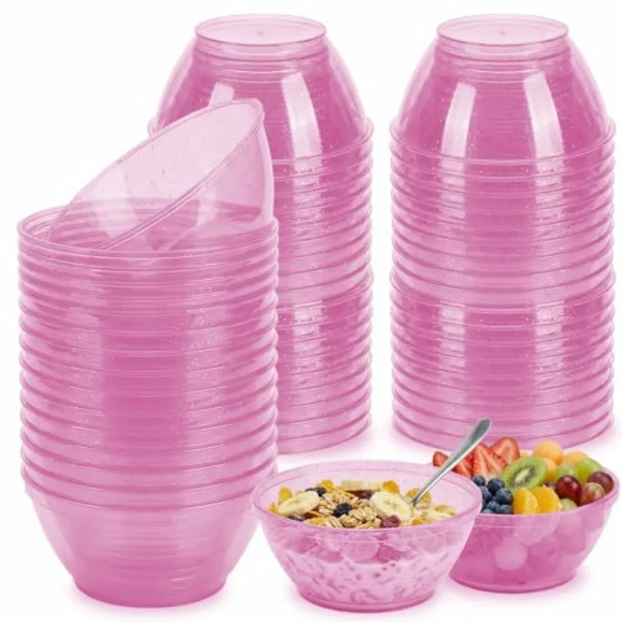50 Pack 6oz Glitter Disposable Plastic Bowls, Glitter Small Bowls for Ice Cream, Candy, Soup, Salsa, Fruit. Great for Parties B
50 Pack 6oz Glitter Disposable Plastic Bowls, Glitter Small Bowls for Ice Cream, Candy, Soup, Salsa, Fruit. Great for Parties B