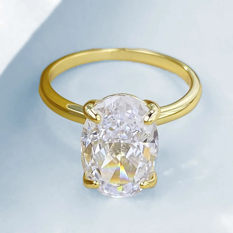 8*12MM 3CT Oval High Carbon Diamond Gemstone Ring S925 Silver 18K Gold Sparkling Engagement Wedding Ring For Women Jewelry
8*12MM 3CT Oval High Carbon Diamond Gemstone Ring S925 Silver 18K Gold Sparkling Engagement Wedding Ring For Women Jewelry