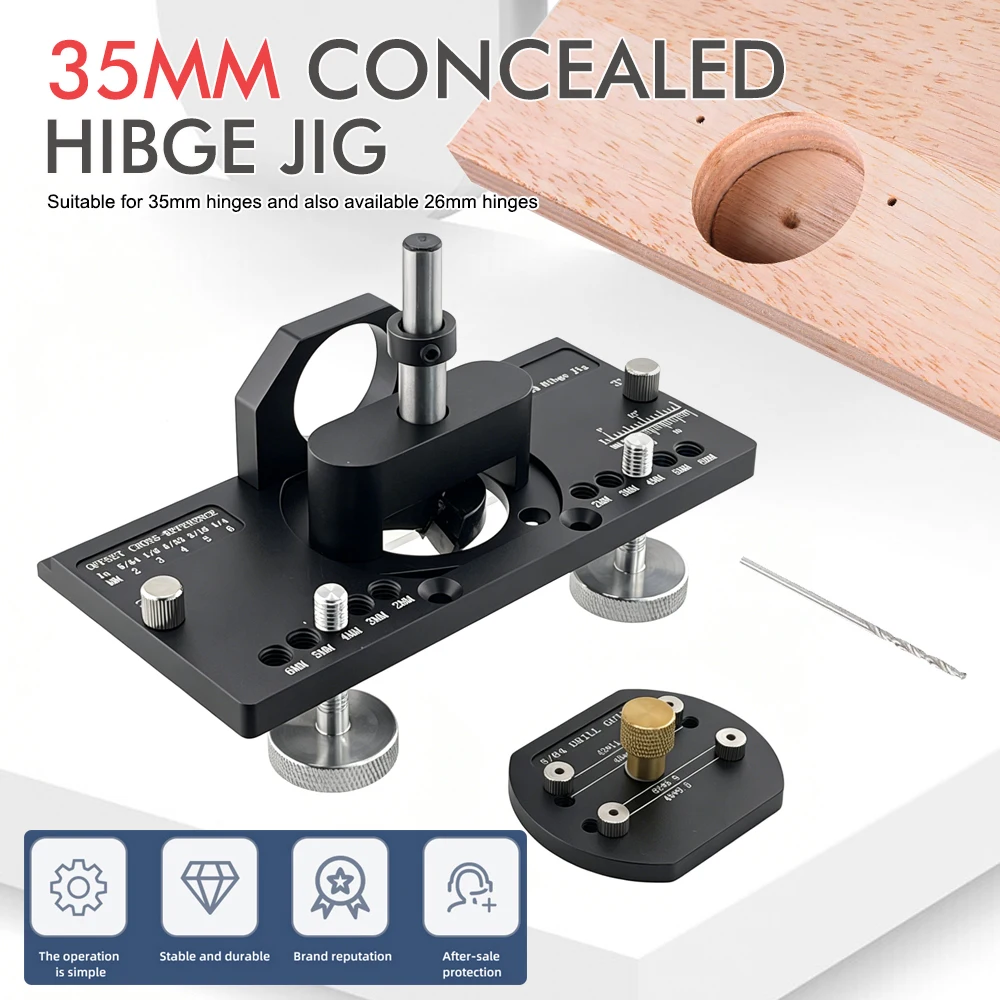 35mm Concealed Hinge Jig+Aluminium Screw Clamp Woodworking Hole Drilling Guide Locator Cabinet Hinge Mounting Jig
35mm Concealed Hinge Jig+Aluminium Screw Clamp Woodworking Hole Drilling Guide Locator Cabinet Hinge Mounting Jig