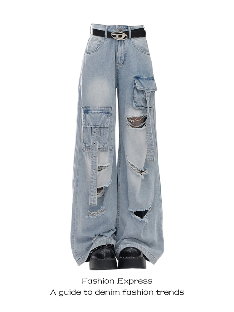 American Vibe High Street Loose Wide Leg Jeans Casual Workwear Blue Jeans Autumn Winter Trendy Multi ket Long Trousers
American Vibe High Street Loose Wide Leg Jeans Casual Workwear Blue Jeans Autumn Winter Trendy Multi ket Long Trousers