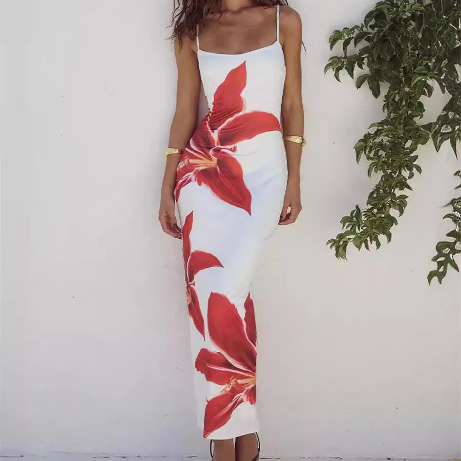 Sexy Strap Floral Print Maxi Dress Woman Sexy Slim Bodycon Vintage Party Beach Summer Y2K White Cheap Clothes Long Dresses Women
Sexy Strap Floral Print Maxi Dress Woman Sexy Slim Bodycon Vintage Party Beach Summer Y2K White Cheap Clothes Long Dresses Women
