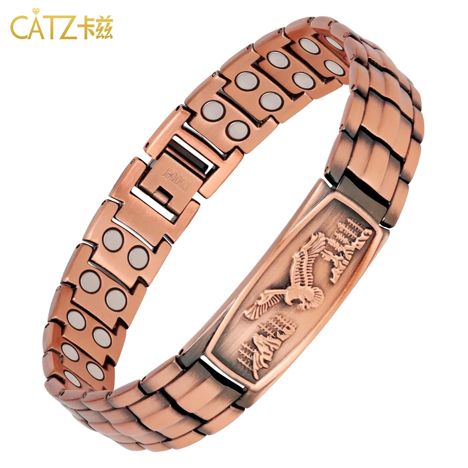 Men's Magnetic Bracelet with 99.99% Pure Copper Jewelry, Magnetic Field Therapy Jewelry and Eagle Pattern
Men's Magnetic Bracelet with 99.99% Pure Copper Jewelry, Magnetic Field Therapy Jewelry and Eagle Pattern