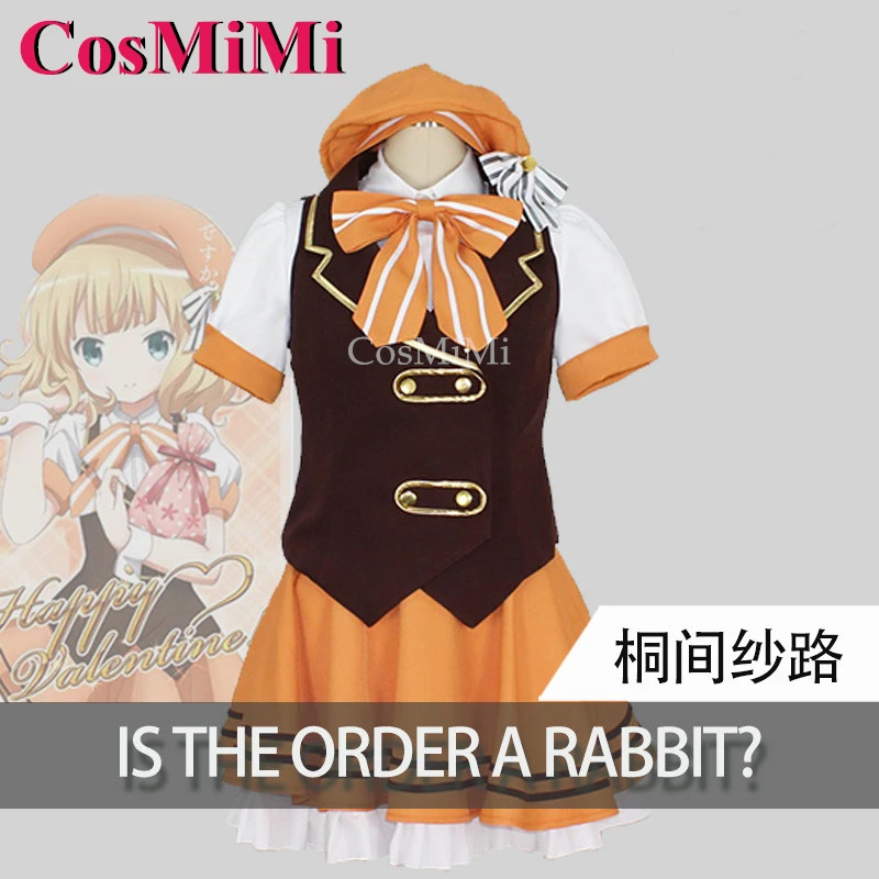 CosMiMi Anime Is the Order A Rabbit Kirima Sharo Cosplay Costume Sweet Lovely Orange Maid Dress Carnival Role Play Clothing New
CosMiMi Anime Is the Order A Rabbit Kirima Sharo Cosplay Costume Sweet Lovely Orange Maid Dress Carnival Role Play Clothing New