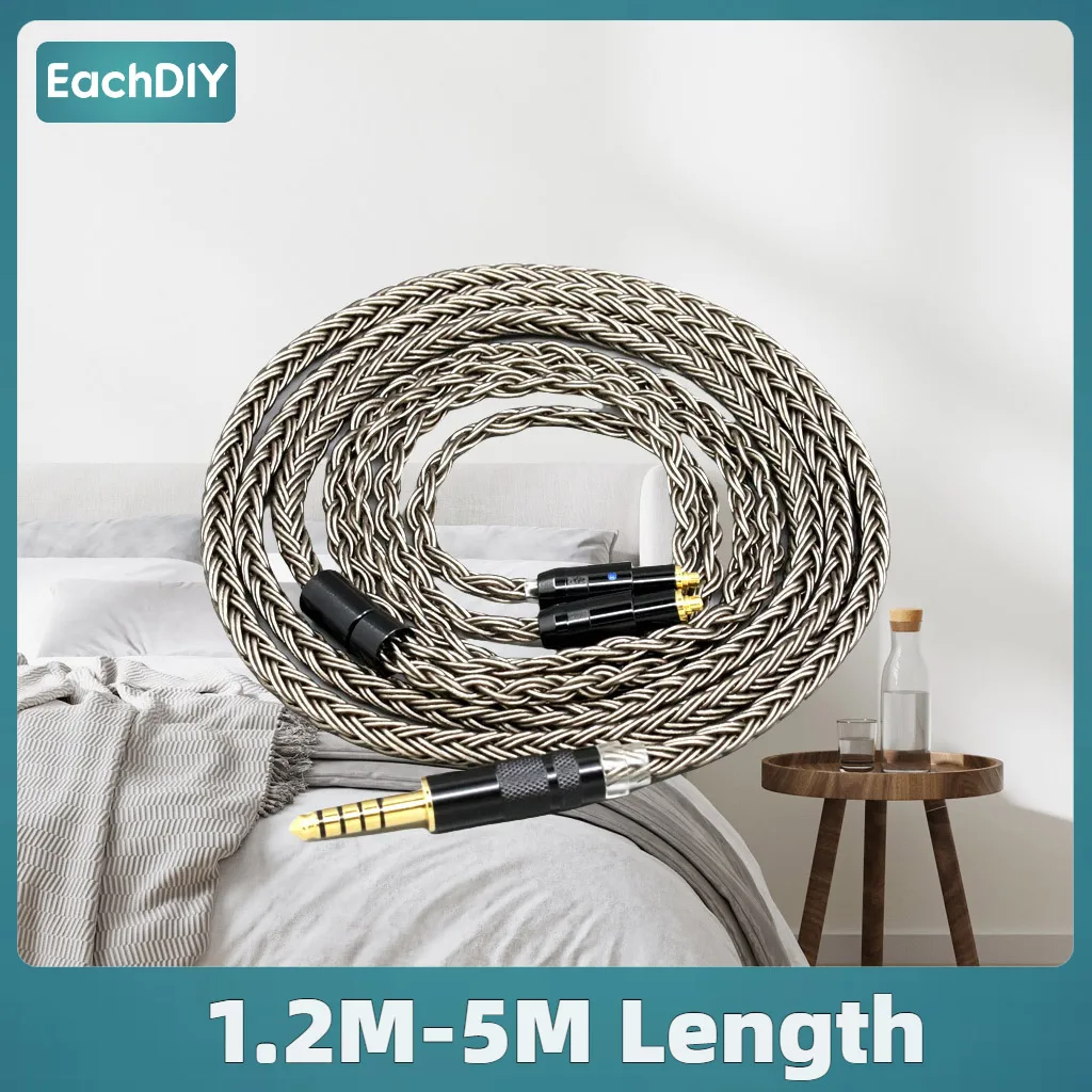 16 Core Earphone Cable For Shure SRH1540 SRH1840 SRH1440 Headphone Grey Silver plated 8845
16 Core Earphone Cable For Shure SRH1540 SRH1840 SRH1440 Headphone Grey Silver plated 8845