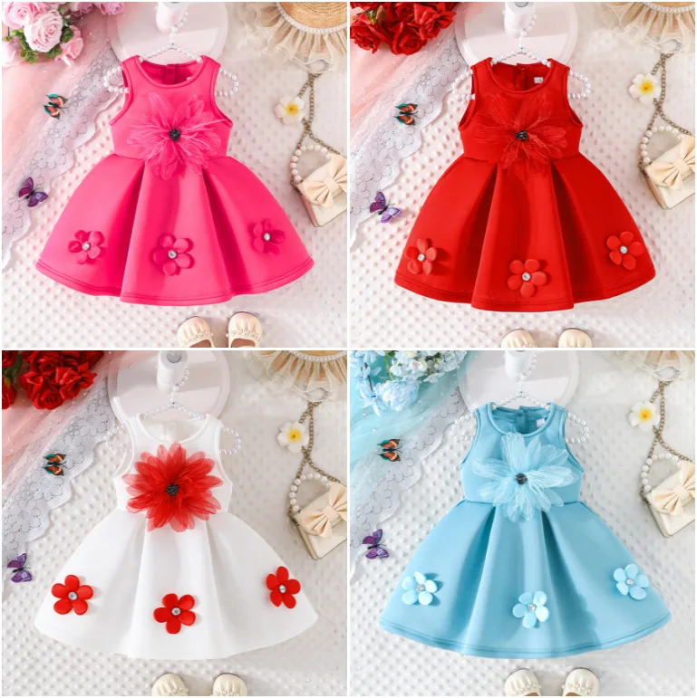 Spring and Summer New Cute Girl Princess Dress, Three-dimensional Flower Sleeveless Fluffy Skirt, Sweet Korean Version Skirt
Spring and Summer New Cute Girl Princess Dress, Three-dimensional Flower Sleeveless Fluffy Skirt, Sweet Korean Version Skirt