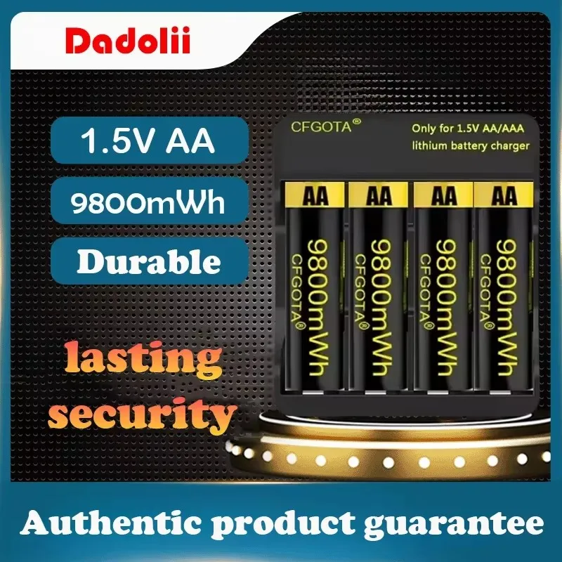 1.5V 9800mWh AA Li-ion Rechargeable Battery - High Capacity Lithium Battery for Remote Controls, Mice, Small Fans & Electric Toy
1.5V 9800mWh AA Li-ion Rechargeable Battery - High Capacity Lithium Battery for Remote Controls, Mice, Small Fans & Electric Toy