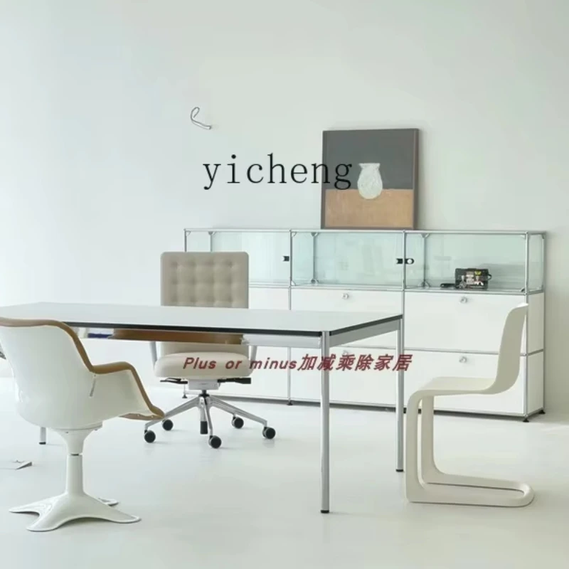 ZC minimalist rectangular desk medieval usm desk Bauhaus stainless steel dining table
ZC minimalist rectangular desk medieval usm desk Bauhaus stainless steel dining table