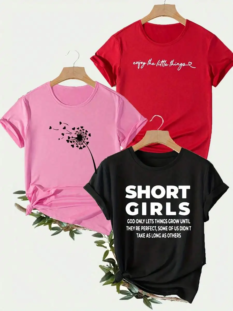 Casual T-Shirt With Dandelion Letter Print Plus Size Black
Casual T-Shirt With Dandelion Letter Print Plus Size Black