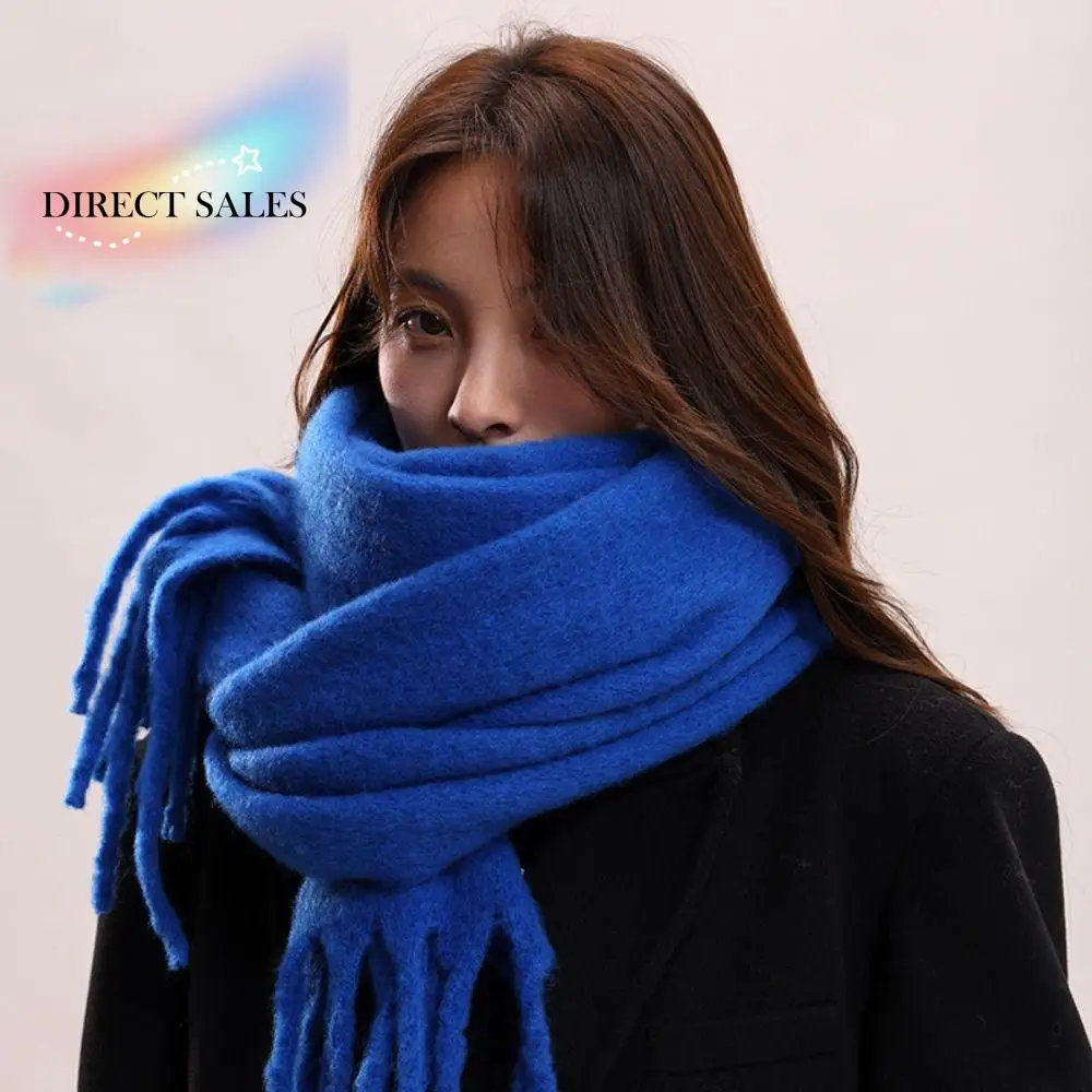Элегантный зимний шерстяной шарф из мохера, плюшевые зимние кашемировые шарфы с кисточками, утепленная длинная шаль в корейском стиле для девочек
Элегантный зимний шерстяной шарф из мохера, плюшевые зимние кашемировые шарфы с кисточками, утепленная длинная шаль в корейском стиле для девочек