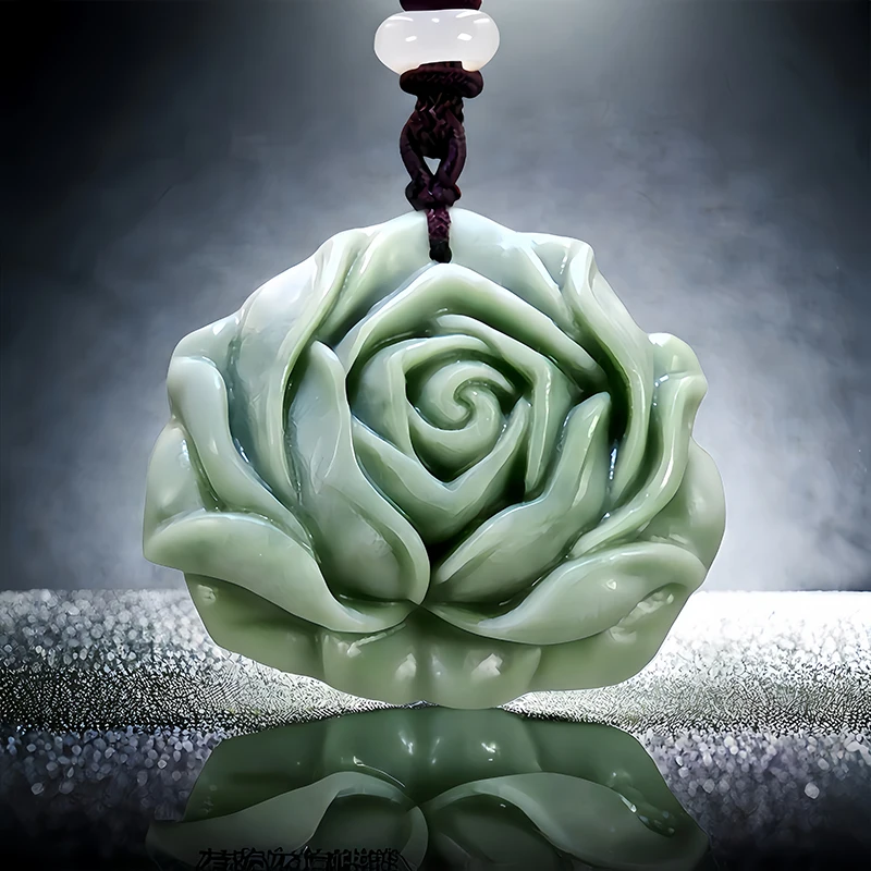 Green Real Natural Jade Rose Pendant Necklace Luxury Designer Gifts for Women Men Gift Accessories Vintage Carved Jewelry
Green Real Natural Jade Rose Pendant Necklace Luxury Designer Gifts for Women Men Gift Accessories Vintage Carved Jewelry