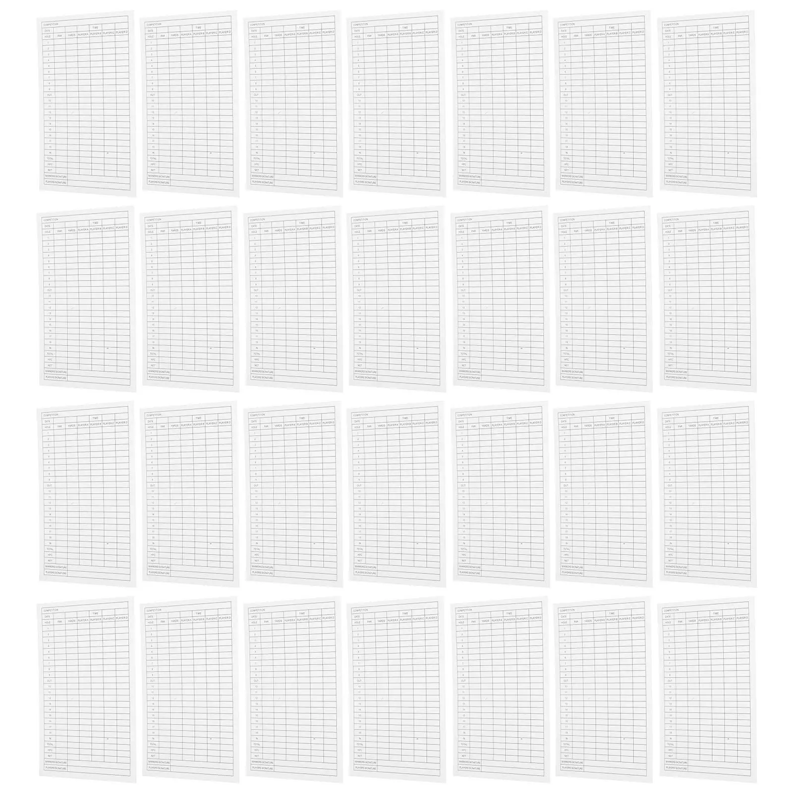 30 Pcs Scorecards Coated Paper Recording Cards Printable Ball Sports Supplies Coated Paper Scorecards Golfs Training Accessories
30 Pcs Scorecards Coated Paper Recording Cards Printable Ball Sports Supplies Coated Paper Scorecards Golfs Training Accessories