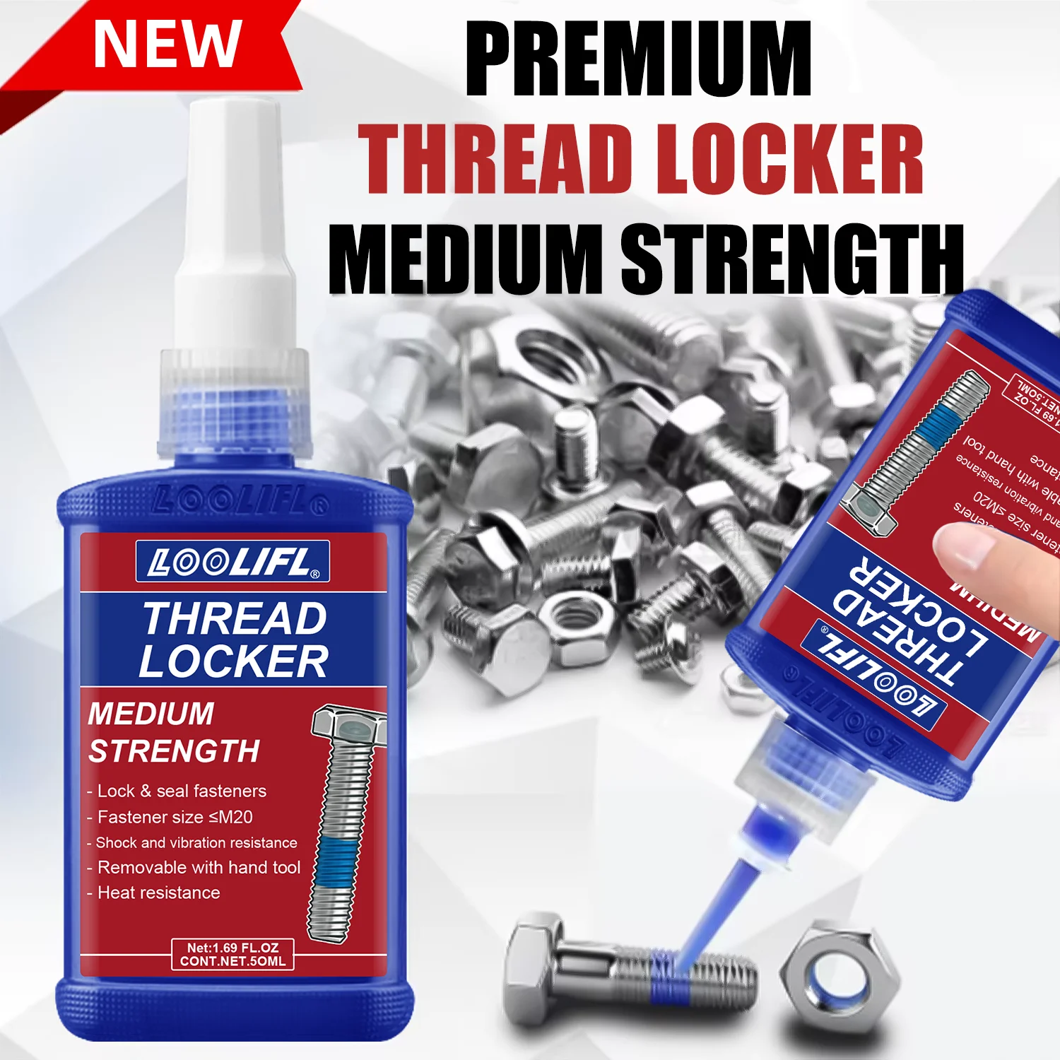 271 243 Threadlocker Screw Glue Quickly Cured Thread Locking Agent Anaerobic Adhesive Corrosion-Resistant Anti-Loosening Glue50g
271 243 Threadlocker Screw Glue Quickly Cured Thread Locking Agent Anaerobic Adhesive Corrosion-Resistant Anti-Loosening Glue50g