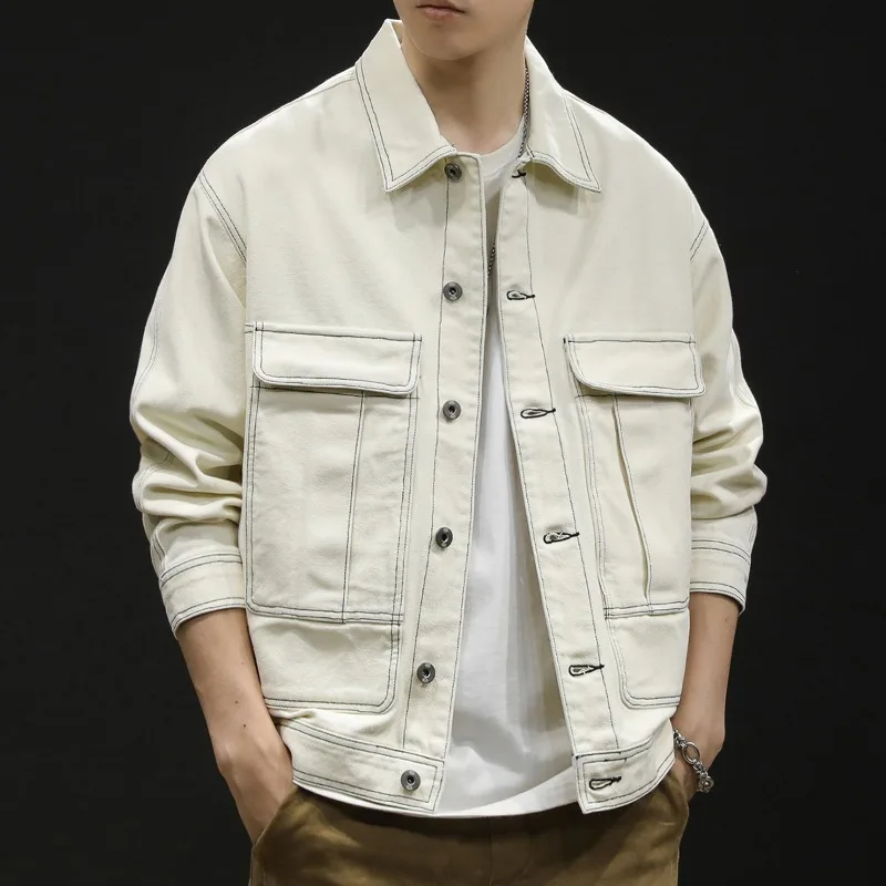 Simple beige white denim jacket jacket men's spring and autumn new large size fashion brand loose casual men's cargo jacket
Simple beige white denim jacket jacket men's spring and autumn new large size fashion brand loose casual men's cargo jacket