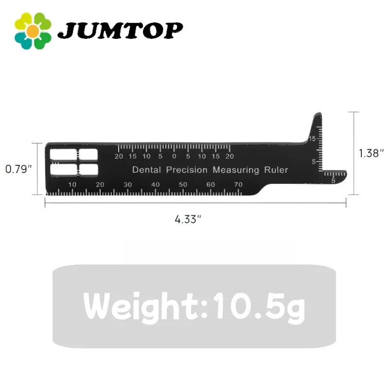 JUMTOP Dental Aluminum Precision Measuring Ruler Double Sided Photography Gauge Dentistry Instrument
JUMTOP Dental Aluminum Precision Measuring Ruler Double Sided Photography Gauge Dentistry Instrument