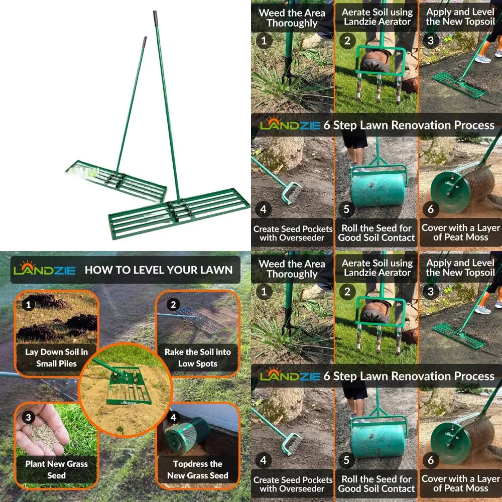 48-Inch Steel Yard Leveling Rake for Soil, Dirt, and Topsoil - Create a Flat Surface
48-Inch Steel Yard Leveling Rake for Soil, Dirt, and Topsoil - Create a Flat Surface