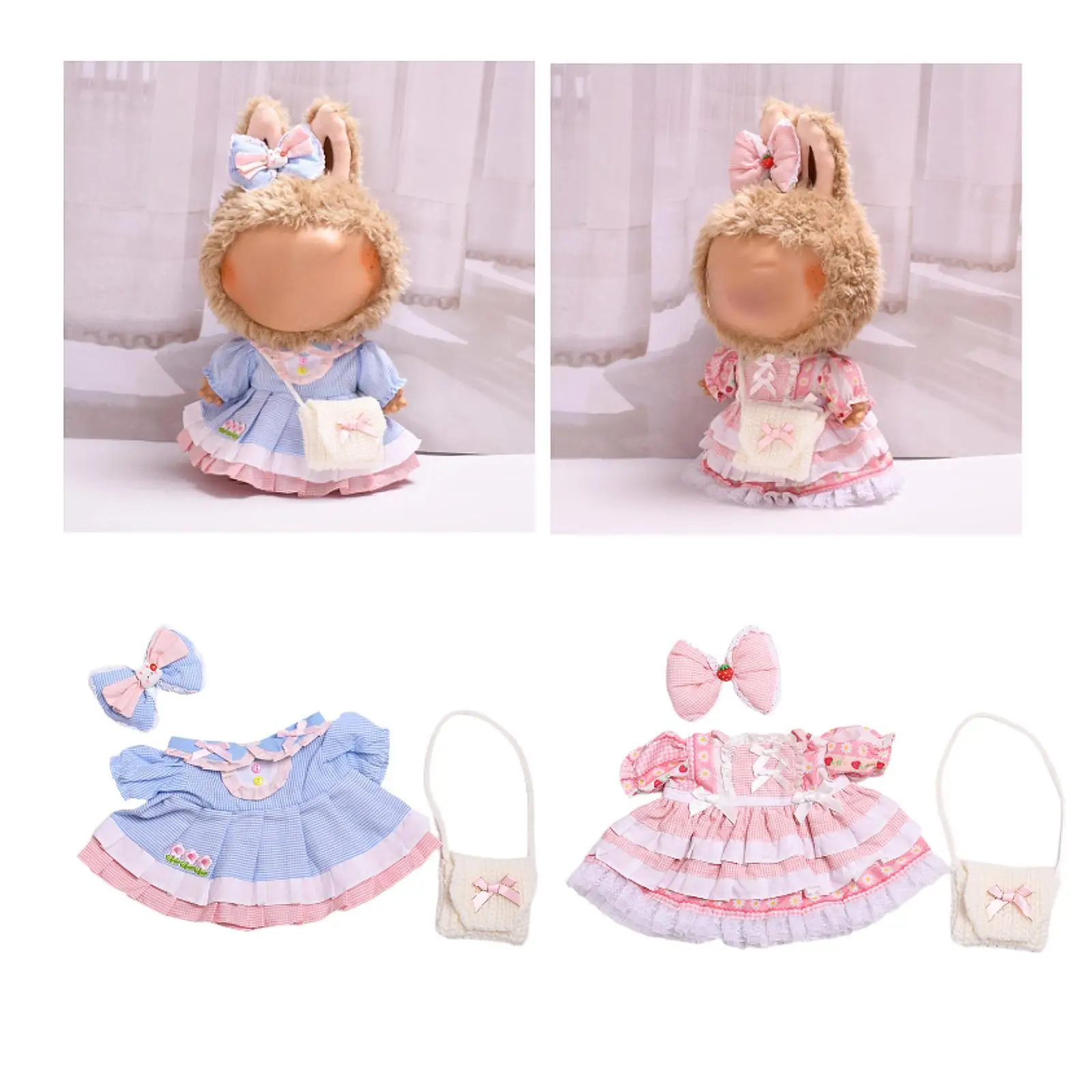 38cm Plush Doll Clothes Doll Dress with Bow Knot Bag,Soft,Costumes,Stylish,Plush Doll Accessories
38cm Plush Doll Clothes Doll Dress with Bow Knot Bag,Soft,Costumes,Stylish,Plush Doll Accessories