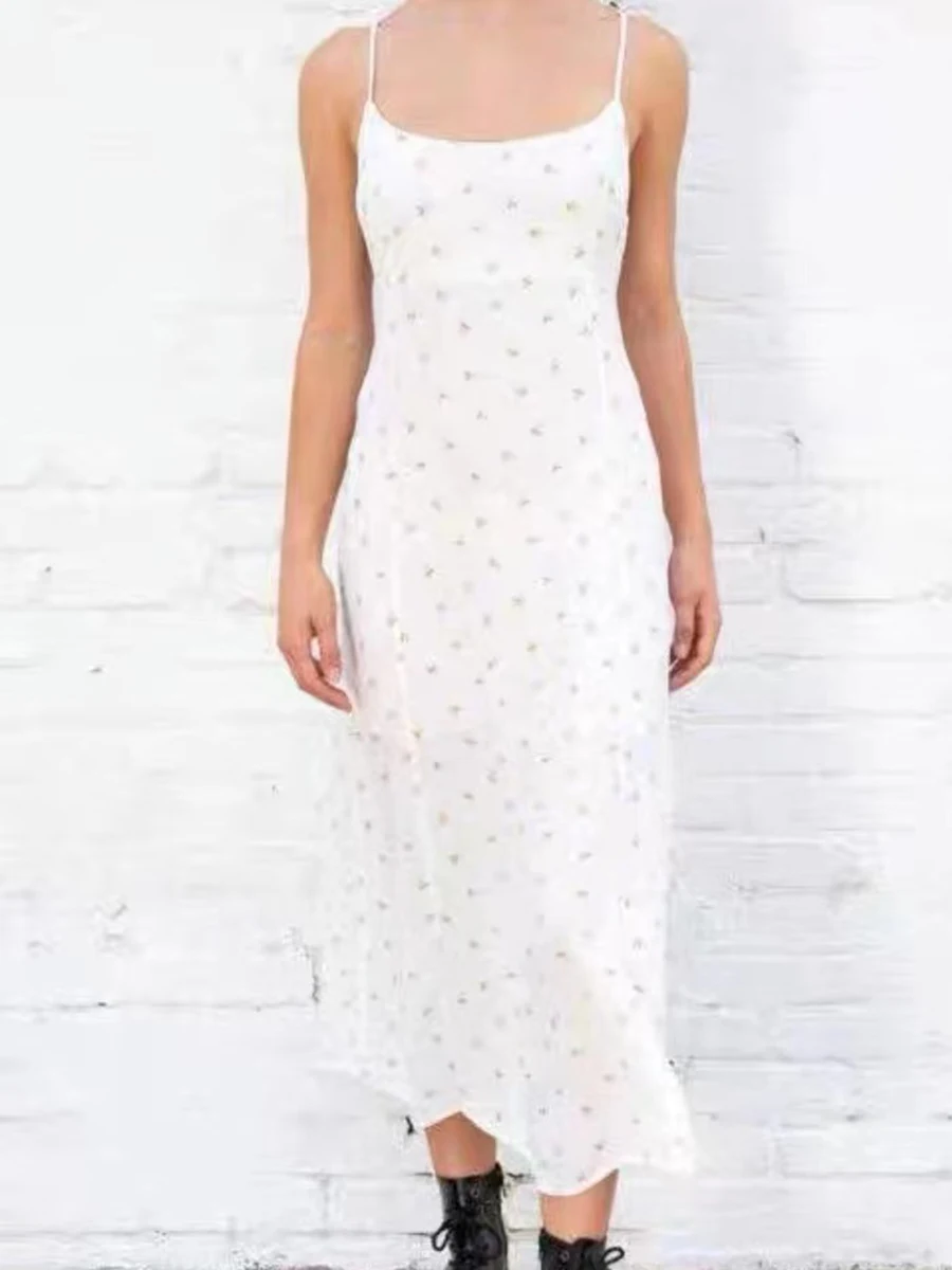 Sweet Floral Print Sexy Backless Camis Dress Women Summer Chiffon High Waist Sleeveless Long Dresses Vintage Cute Y2K Vestidos
Sweet Floral Print Sexy Backless Camis Dress Women Summer Chiffon High Waist Sleeveless Long Dresses Vintage Cute Y2K Vestidos
