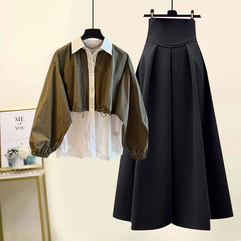 plus Size Slimming Set Women's Spring Fashion Miniature plus SizeMM Stylish False Two-Piece Blouse Half Skirt Two-Piece Set
plus Size Slimming Set Women's Spring Fashion Miniature plus SizeMM Stylish False Two-Piece Blouse Half Skirt Two-Piece Set
